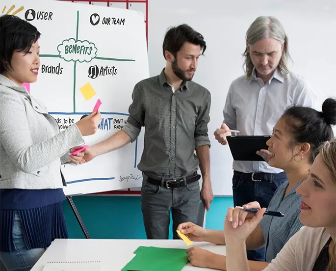 imagethink staff uses a visual thinking template to enable meaningful conversation during a meeting