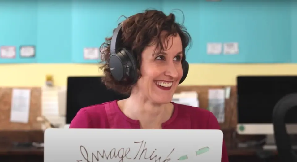 Nora Herting participating in an online interactive virtual keynote about elevating virtual meetings.