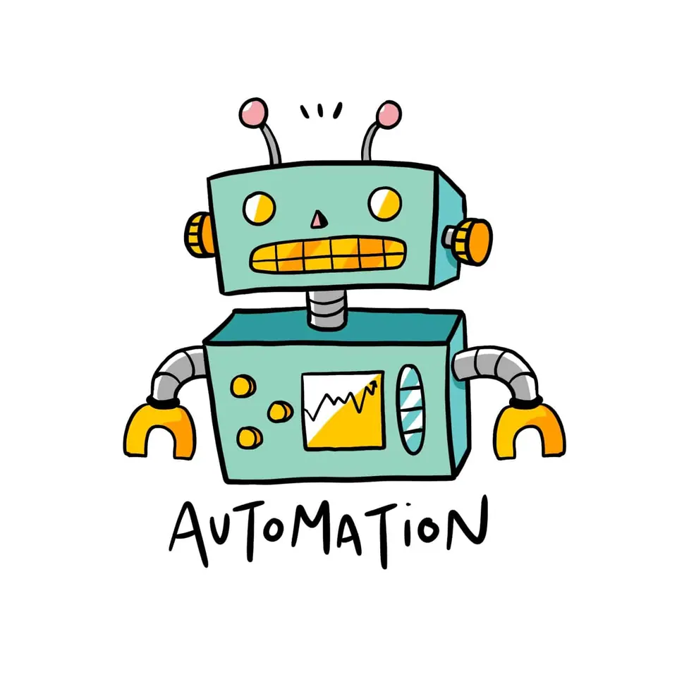 ImageThink graphic recording icon of a robot representing the concept of automation