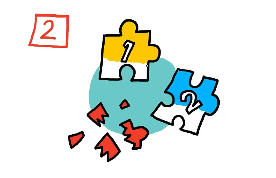 brainstorm or strategy session meeting cartoon by imagethink. There is a piece of the puzzle missing.