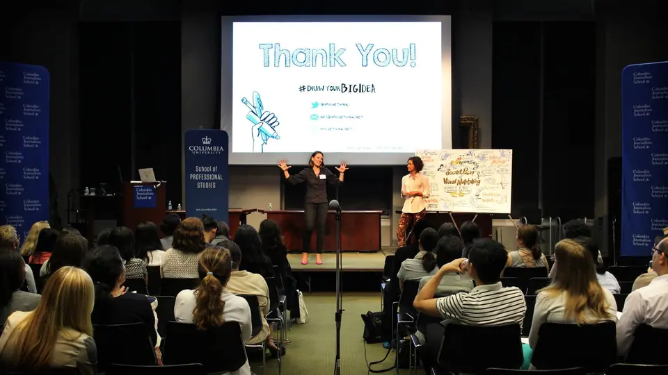 ImageThink teaching creative business solutions to students at Columbia.