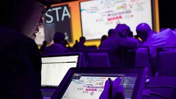 Digital graphic recording complements a tech-infused experience, and remains a top technology event trend.
