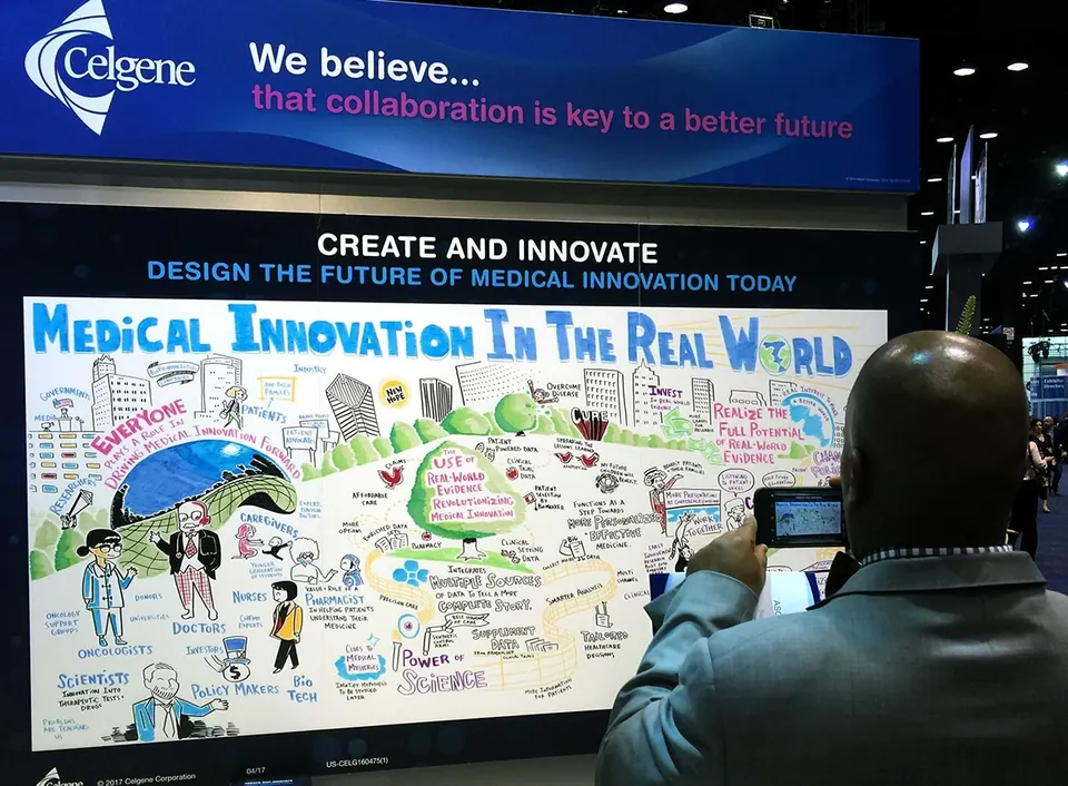 Visual notes at a healthcare trade show